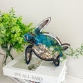 Wooden Display Case with Acrylic Window, Shadow Box for Seashells, Agates, Beach Glass, Sea Turtle, Maple (Blue & Green))
