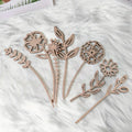 Wooden Wildflower Decor Set, Laser Cut Wood Flower Cutout Signs with Stems, DIY Art Decoration for Home, Birthday, Holiday