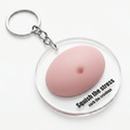 Silicone Squishy Fidget Keychain with Acrylic Case, Stress Relief Squeeze Toy Keyring