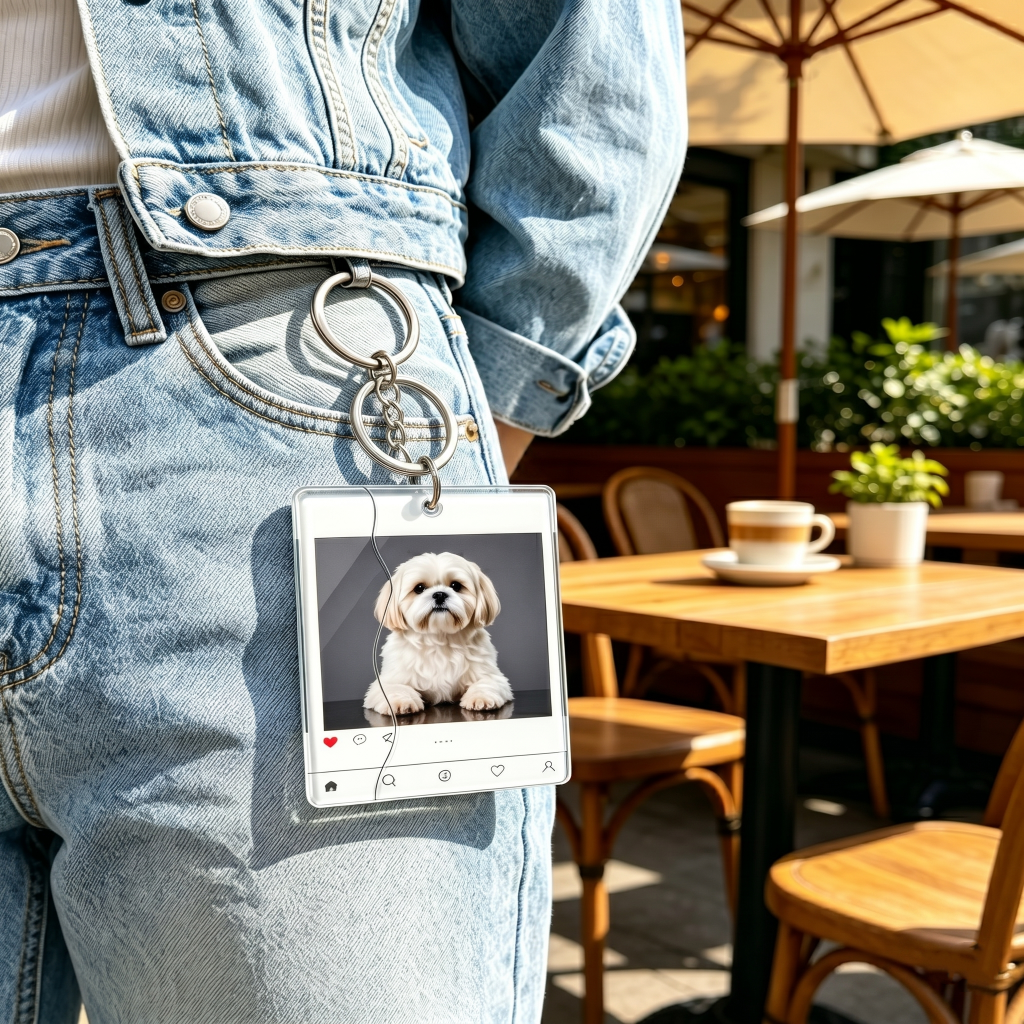 Personalized Puzzle Keychain, Sliding Acrylic Photo Keychain, Funny Pull-Out Fidget Keychain