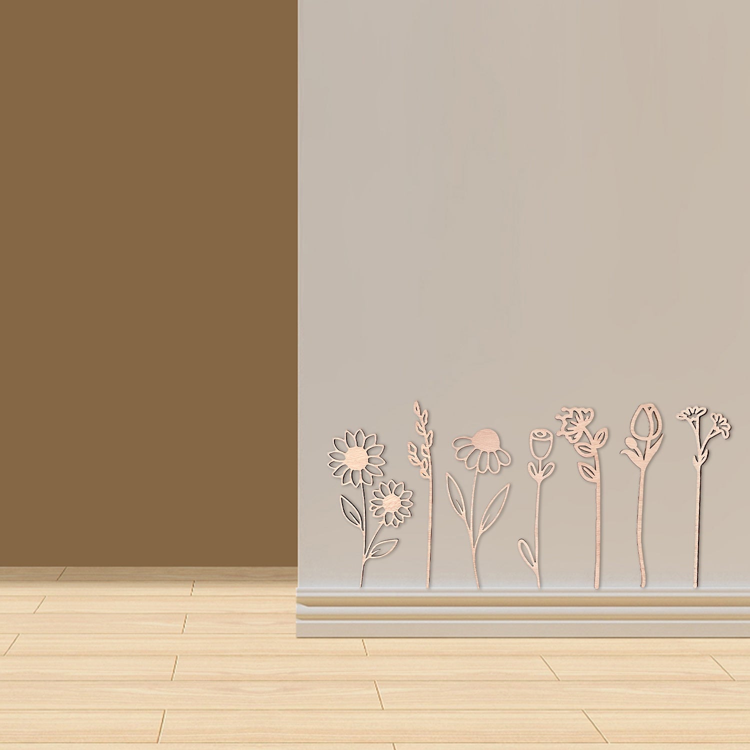 Wooden Wildflower Decor Set, Laser Cut Wood Flower Cutout Signs with Stems, DIY Art Decoration for Home, Birthday, Holiday