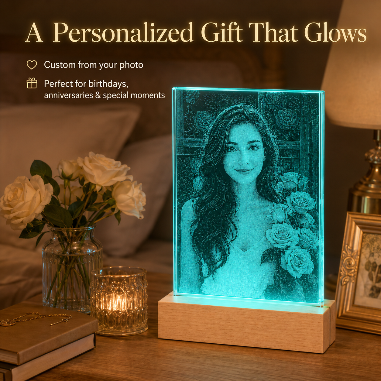 Custom Glass Hammer Art – Personalized Portrait Gift Made from Your Photo