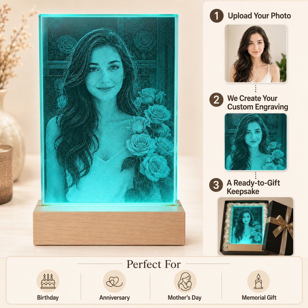 Custom Glass Hammer Art – Personalized Portrait Gift Made from Your Photo