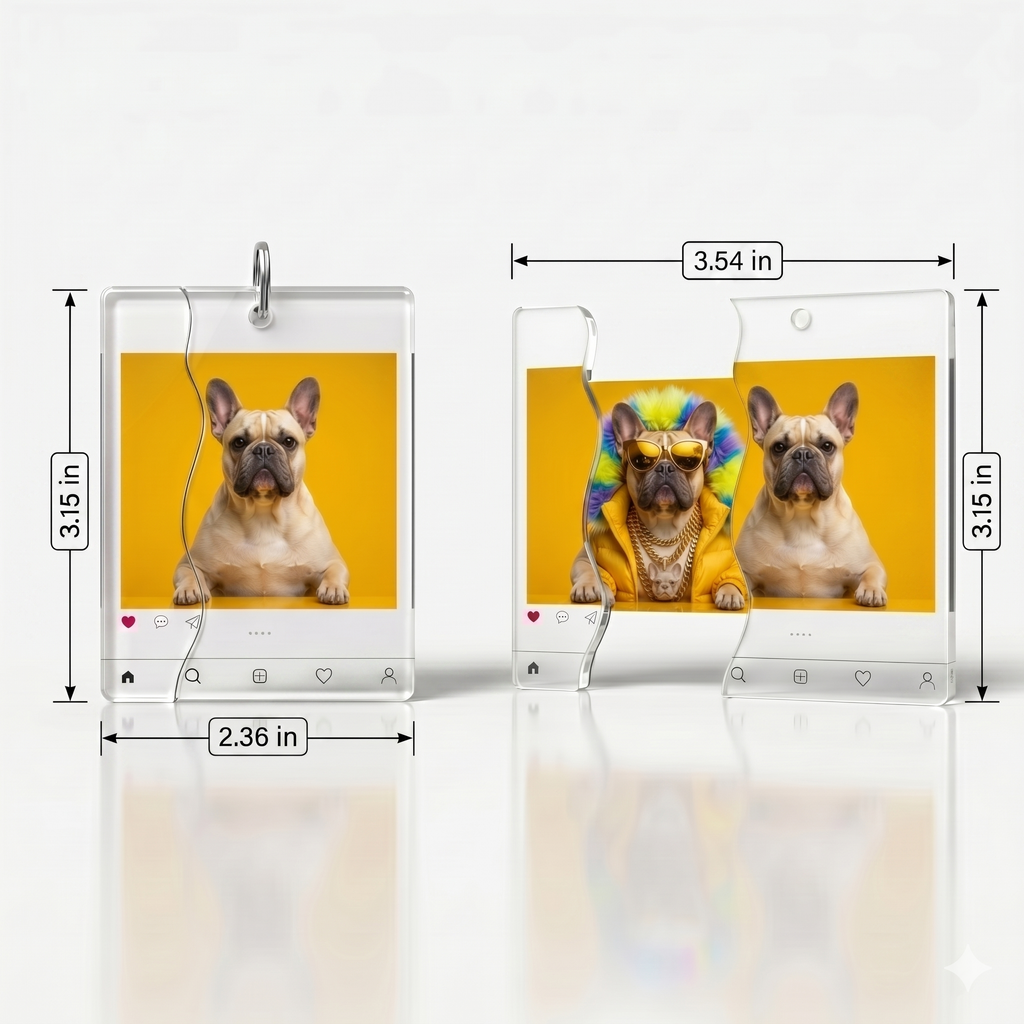 Personalized Puzzle Keychain, Sliding Acrylic Photo Keychain, Funny Pull-Out Fidget Keychain