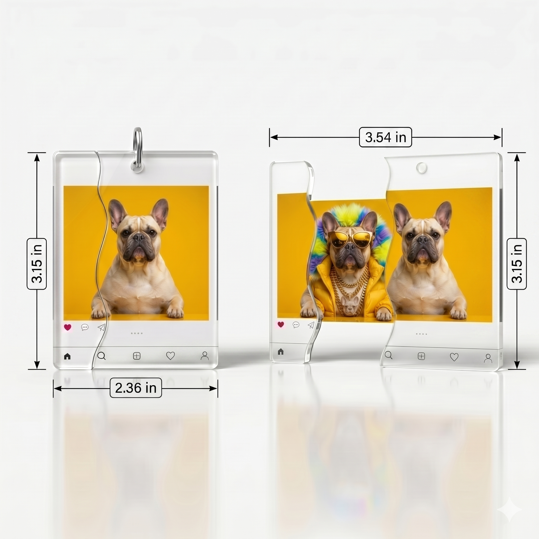 Personalized Puzzle Keychain, Sliding Acrylic Photo Keychain, Funny Pull-Out Fidget Keychain