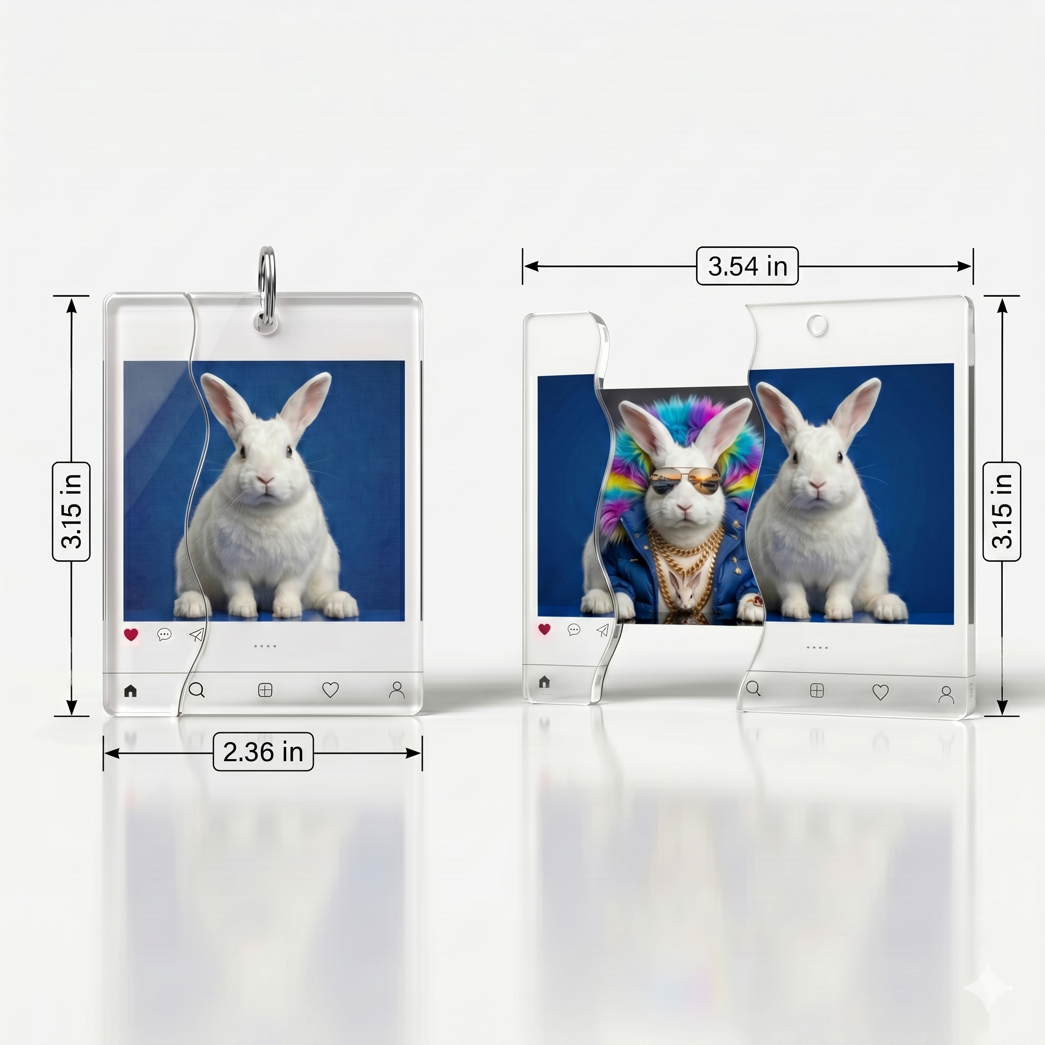 Personalized Puzzle Keychain, Sliding Acrylic Photo Keychain, Funny Pull-Out Fidget Keychain