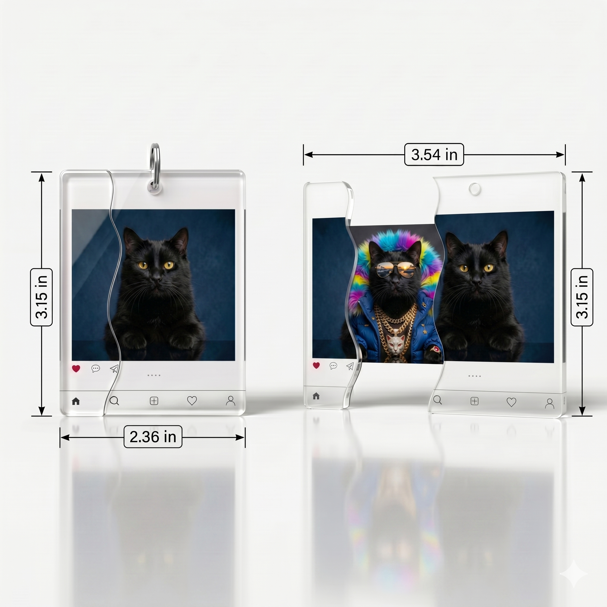 Personalized Puzzle Keychain, Sliding Acrylic Photo Keychain, Funny Pull-Out Fidget Keychain