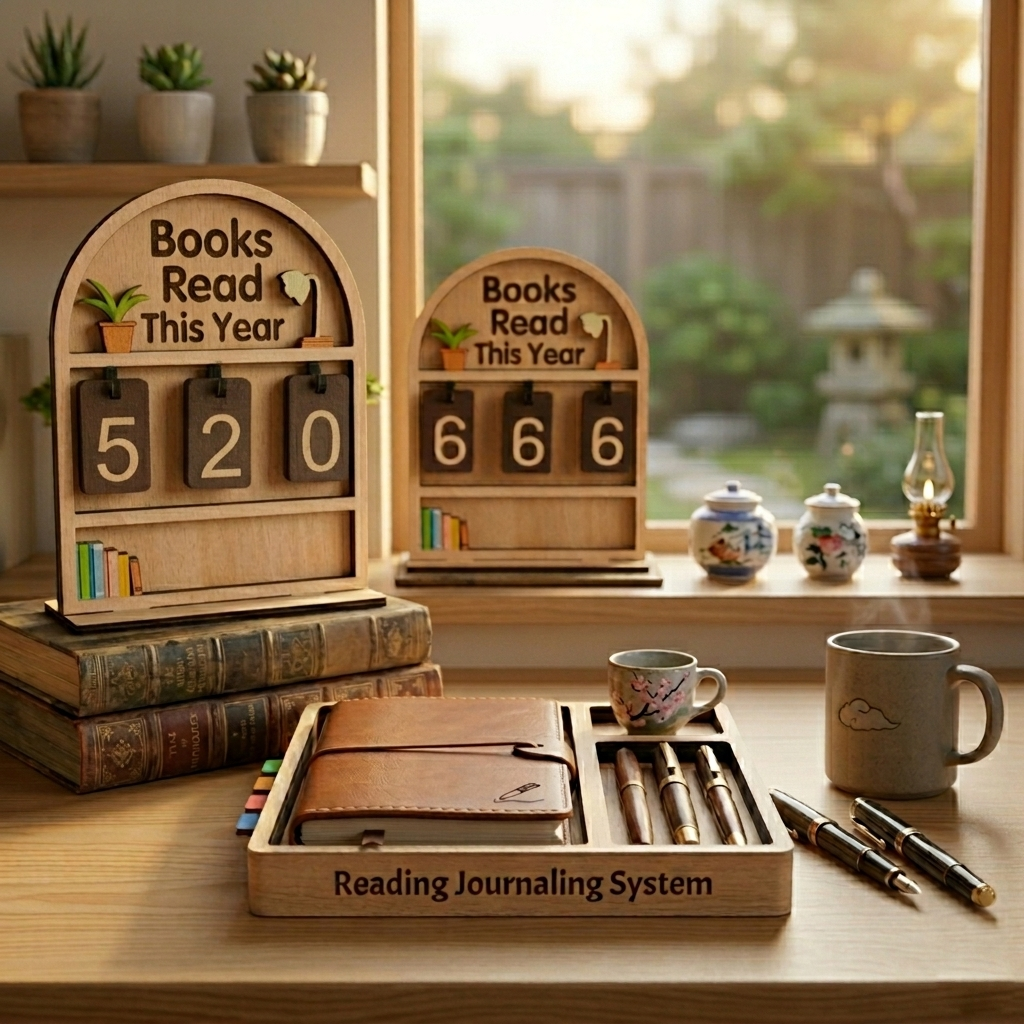 Books Read This Year Counter, Book Tracker Sign for Home Library Decor, Aesthetic Bookish Gifts for Women Readers, Librarian & Teacher, Personalized Bookshelf Decor Tracker Wall Art (A)