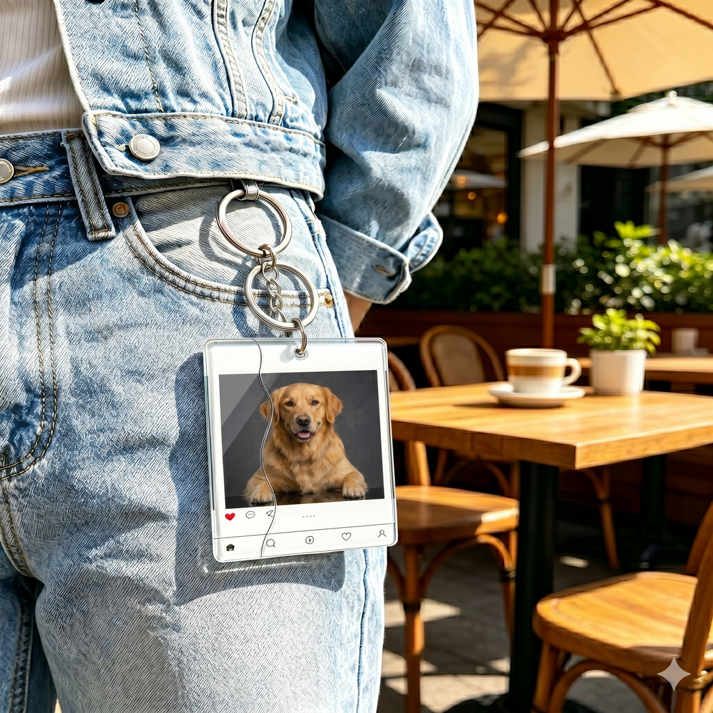 Personalized Puzzle Keychain, Sliding Acrylic Photo Keychain, Funny Pull-Out Fidget Keychain