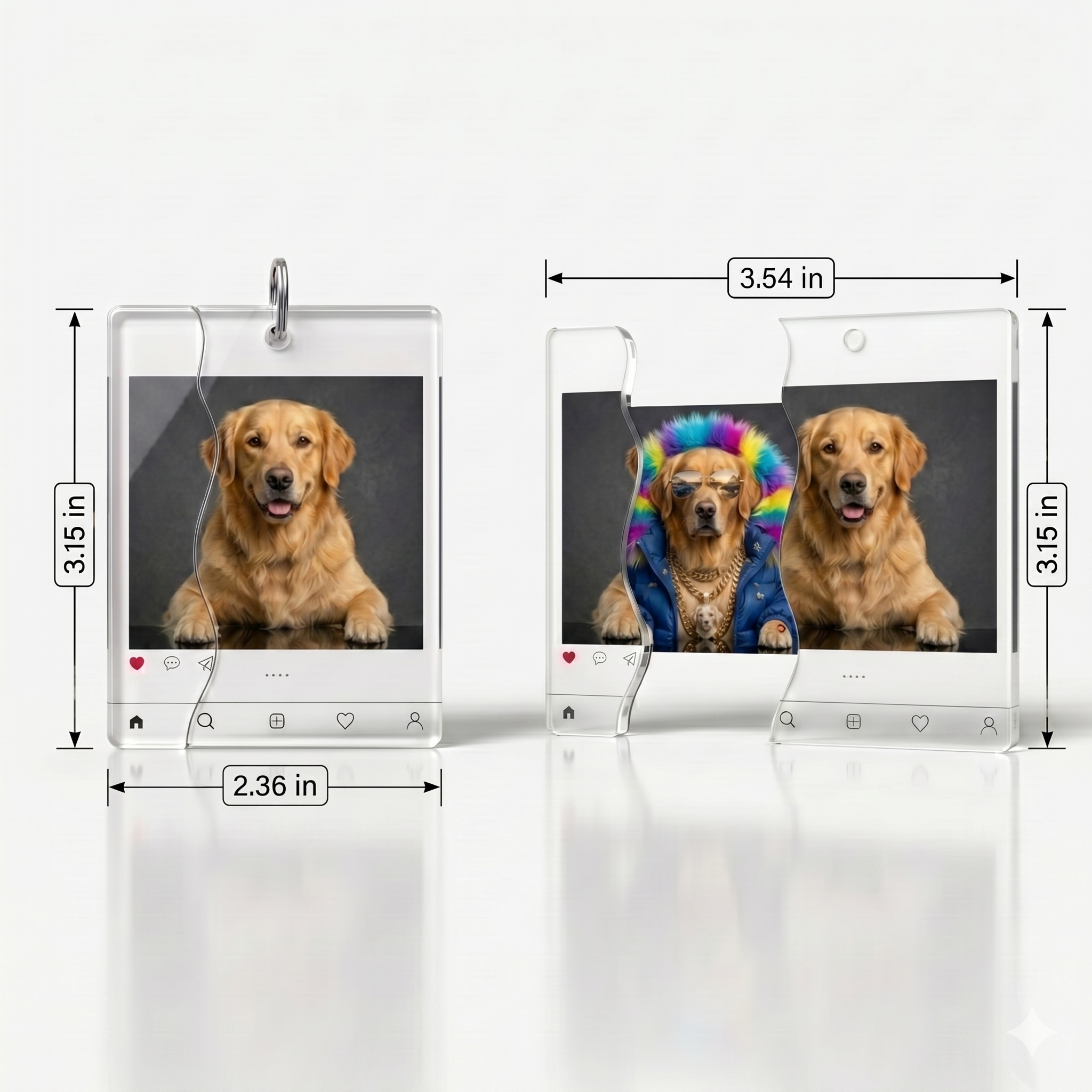 Personalized Puzzle Keychain, Sliding Acrylic Photo Keychain, Funny Pull-Out Fidget Keychain